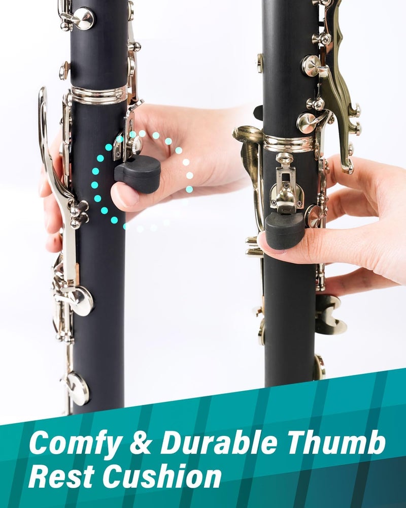 Libretto Mouthpiece Pad & Thumb Rest Cushion for Clarinet, Oboe. Giftable Woodwinds Accessory Kit: 32pcs Mouthpiece Patch, 10pcs Thumb protectors. Expertly Prepared for Your Clarinet Experience! - Image 5